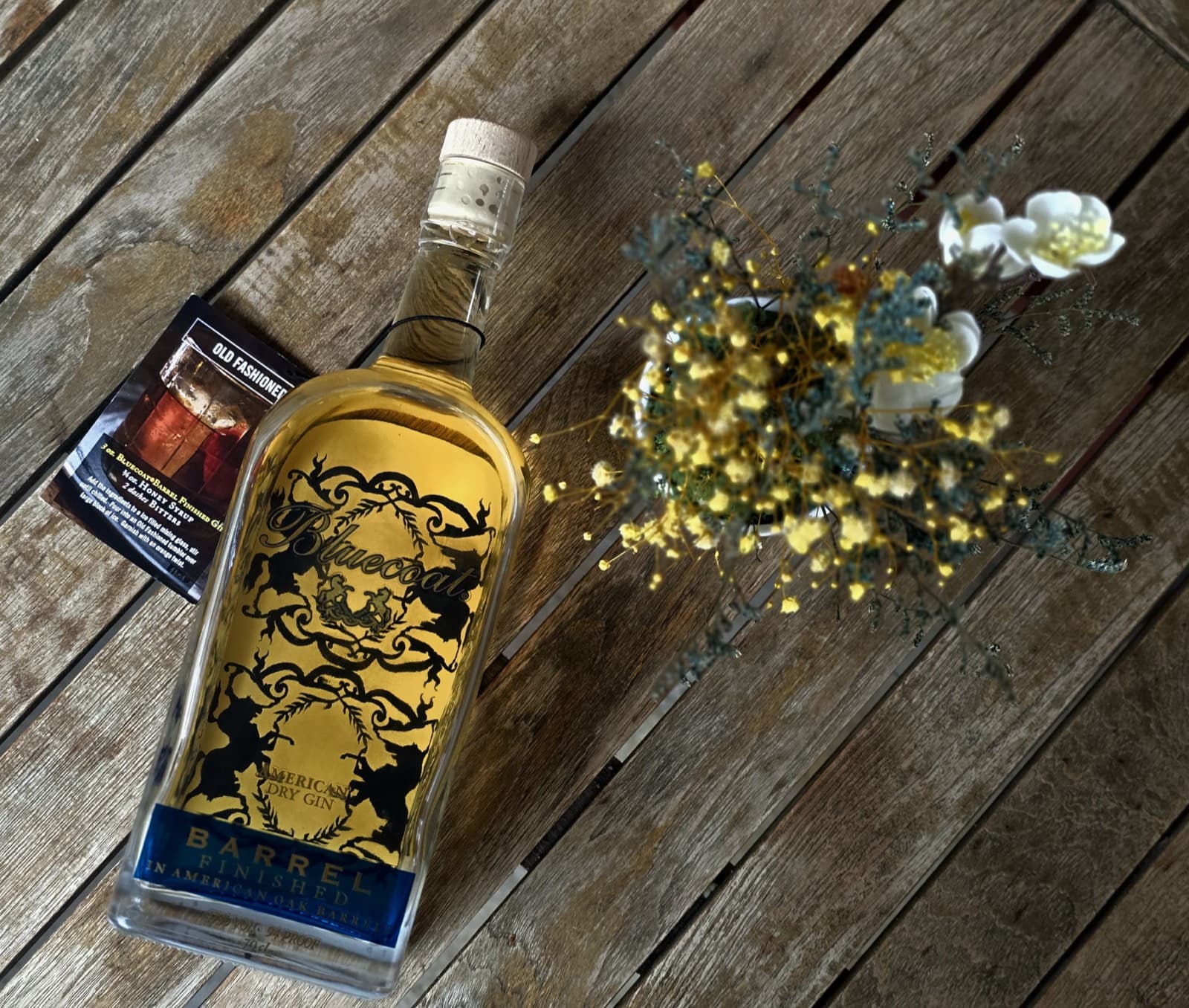 Bluecoat Barrel Finished gin con la ricetta dell'Old Fashioned